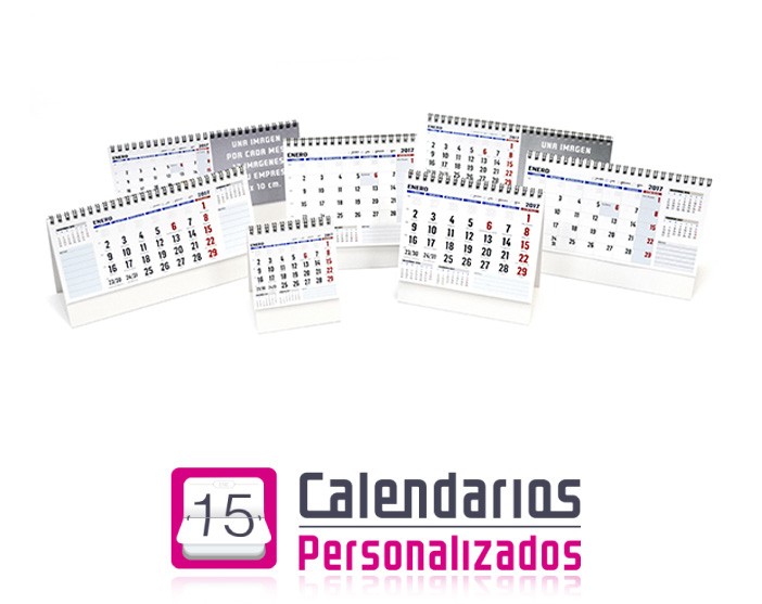 calendarios-quienes-somos Familia de calendarios con notas y logotipo de la empresa
