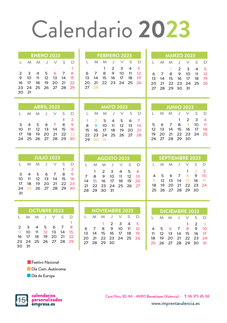 Calendario Imprimible 2023 Gratis Calendario 2023 Para Imprimir