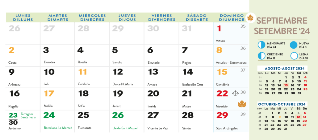 Calendarios festivos Cataluña