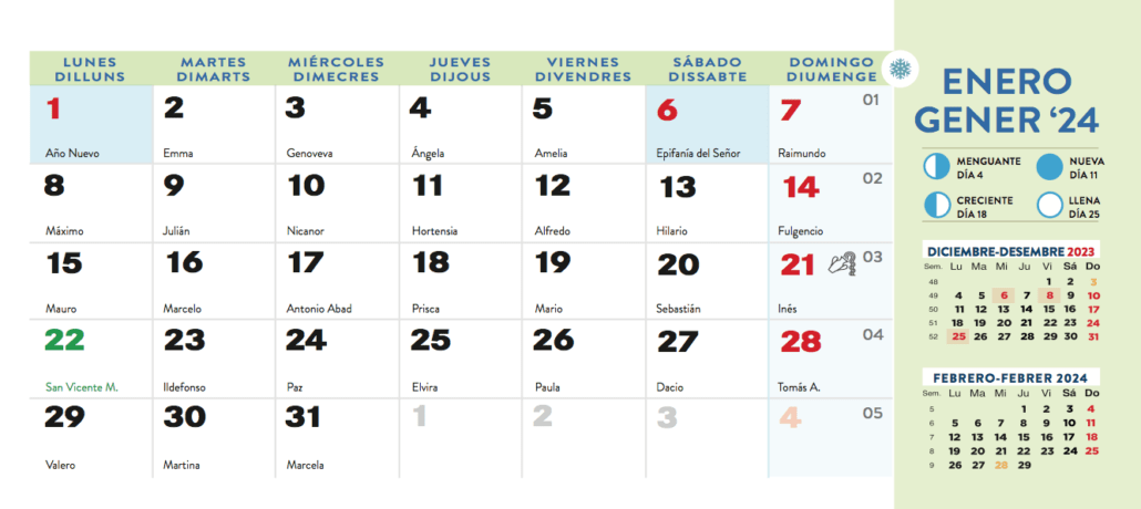 Calendarios Comunidad Valenciana