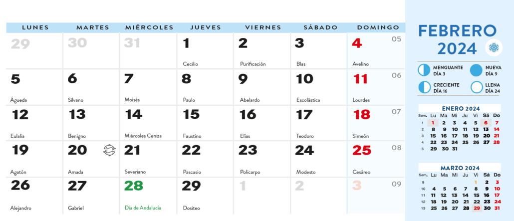 Calendarios Andalucía