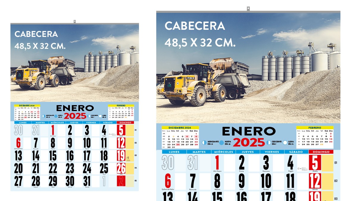 Calendario de pared con varilla modelo 485