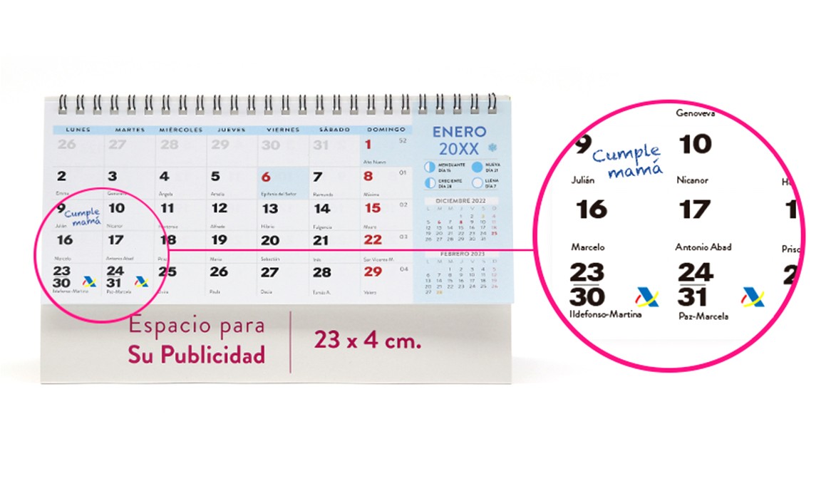 Calendario sobremesa Asesoria