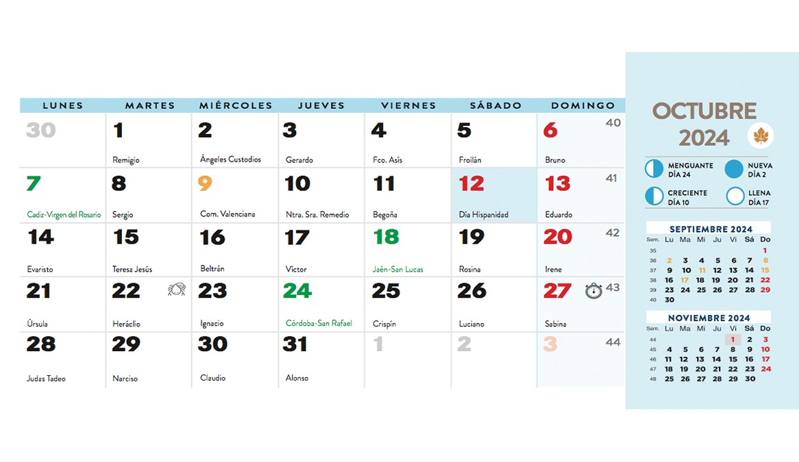 Calendario sobremesa Andalucía