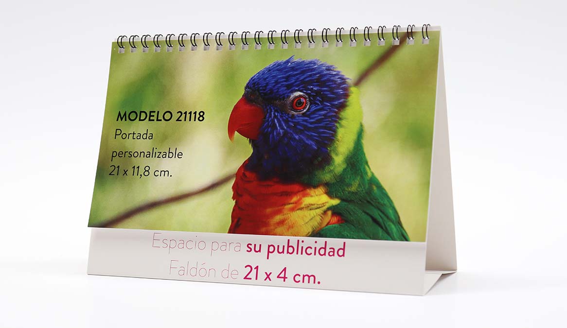 Calendario personalizado con anillas con imagen portada