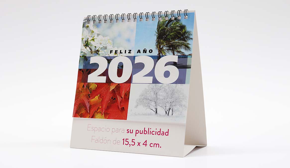 Calendario personalizado con anillas con portada