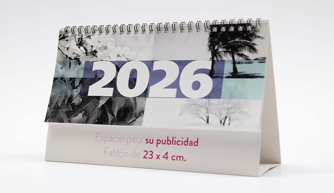 Calendario personalizado con anillas con portada