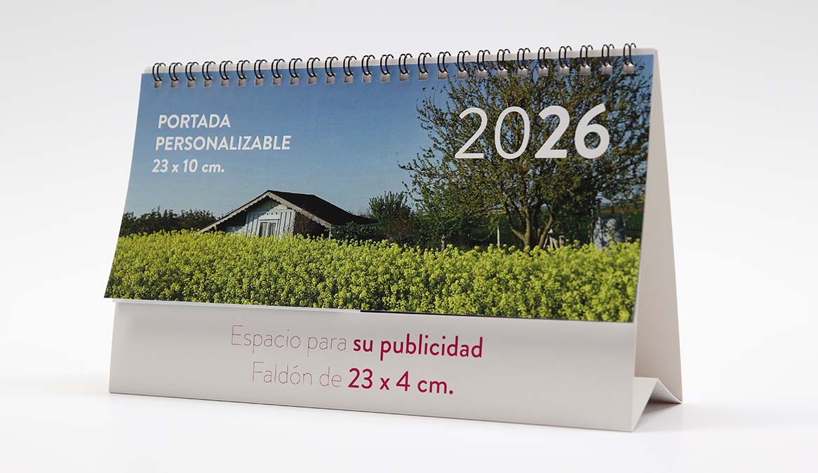 Calendario personalizado con anillas con portada