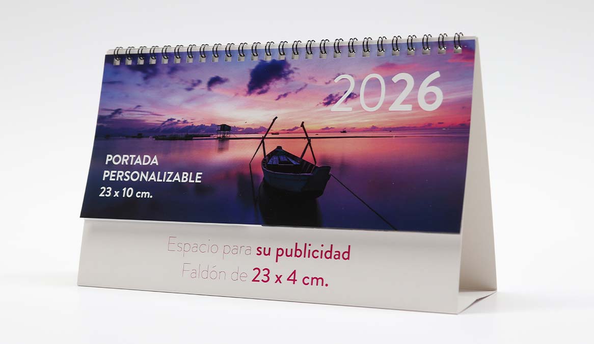 Calendario personalizado con anillas con portada