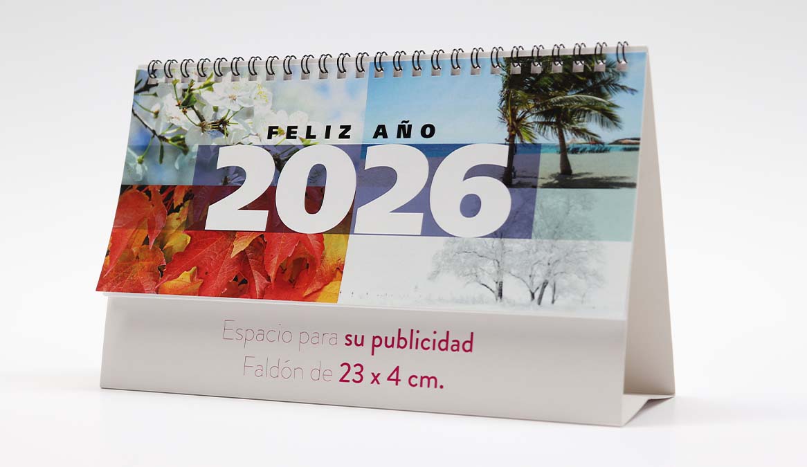 Calendario personalizado con anillas con portada